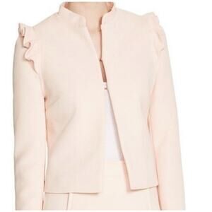 Maje Vlada Ruffled Faille Jacket Blazer in Light Pink Size 40 US 8/10 (M)